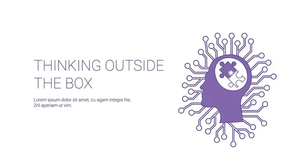 Think Outside Box Web Banner with Copy Space Creative Concept — стоковый вектор