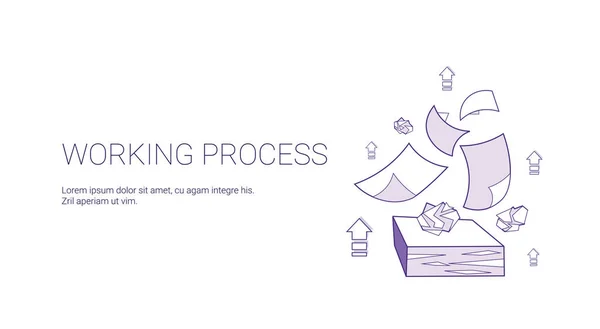 コピー スペース経営管理概念と作業プロセス Web バナー — ストックベクタ