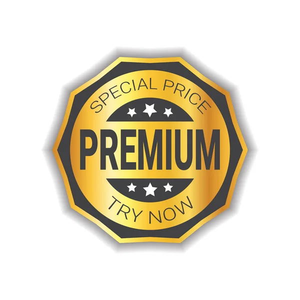 Erityinen hinta Tarra Golden Premium tuotteen sinetti eristetty — vektorikuva