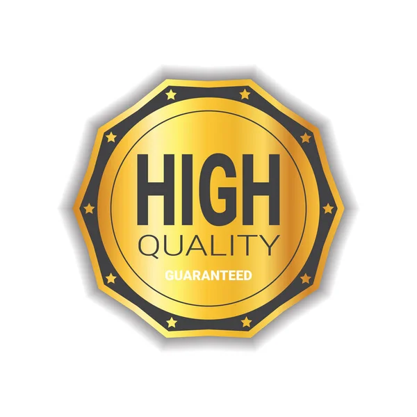 High Quality Sticker Golden Medal Icon Guaranteed Seal Isolated — Stock Vector