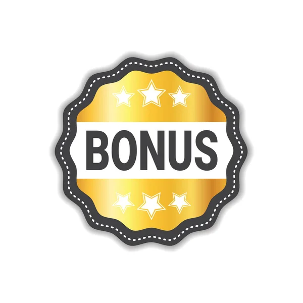 Bonus Label Sticker Golden Icon Seal Sale Sign Isolated — Stock Vector