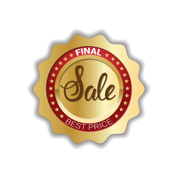Final Sale Sticker gouden Seal winkelen kortingen pictogram geïsoleerd — Stockvector