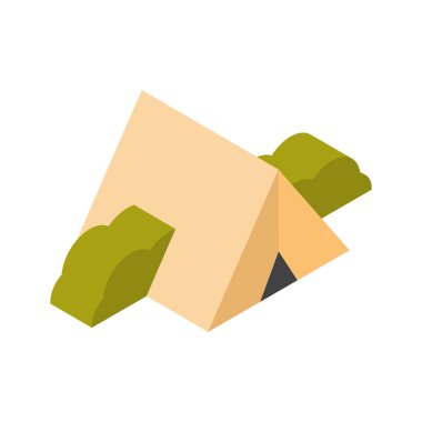 Kamp çadır simgesi 3d izole aktif seyahat kavramı