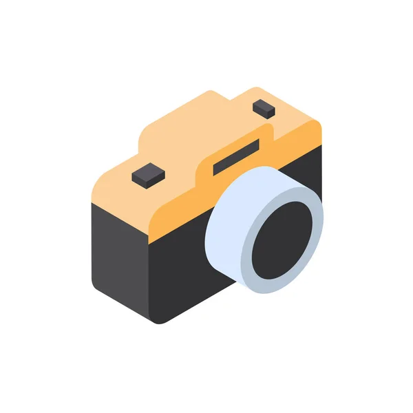 Ikone der Fotokamera isometrische isolierte Tourismus und Reisekonzept — Stockvektor