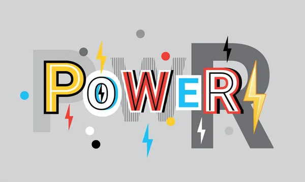 Power kreativa Word över abstrakta geometriska former bakgrund Web Banner — Stock vektor