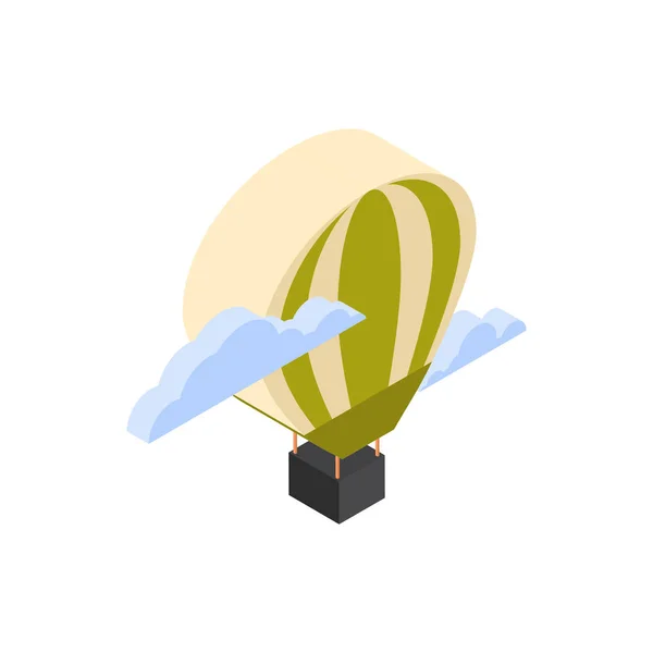 Horkovzdušný balón ikonu izometrické izolované cestovní koncept — Stockový vektor