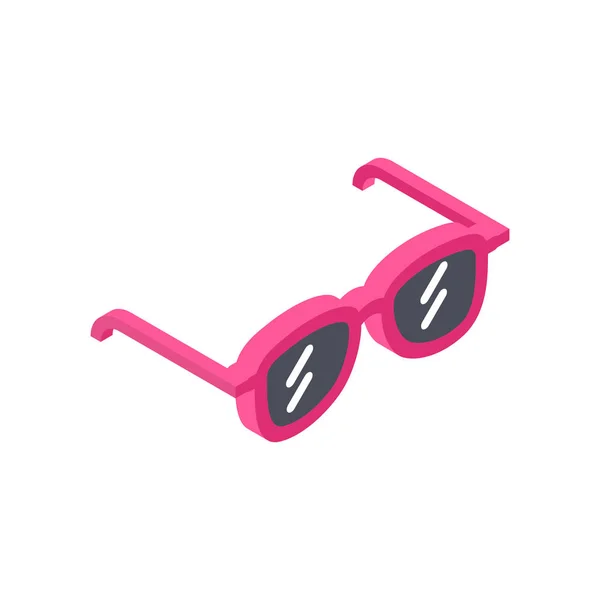 Icono de gafas de sol Isométrico aislado verano turismo y viaje Concepto — Vector de stock