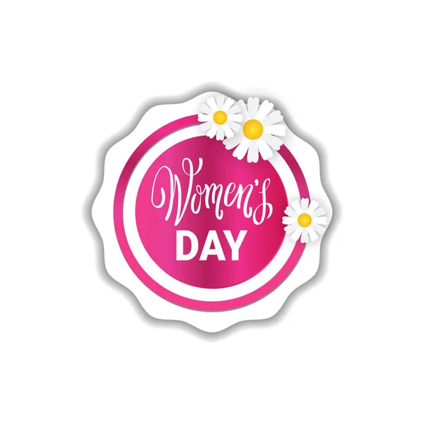 Womens Day Badge Template Sale Concept Promotion Sticker Design — Stock Vector