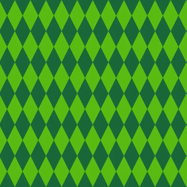 Rhombus retro fondo verde ornamento geométrico sin costura patrón para el día de Patrick — Vector de stock