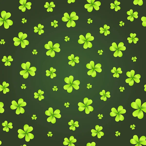 Shamrock fond St. Patricks Day Fond d'écran motif sans couture avec feuilles de trèfle — Image vectorielle