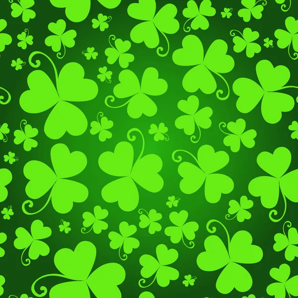Green Shamrock laisse sans couture motif trèfle créatif arrière-plan pour Saint Patricks jour férié — Image vectorielle