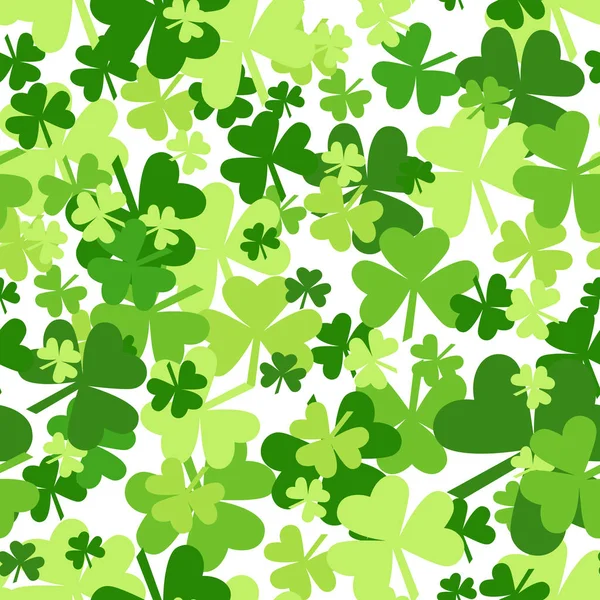 Shamrock Motifs sans couture mis fond de trèfle créatif pour Saint Patricks jour férié — Image vectorielle