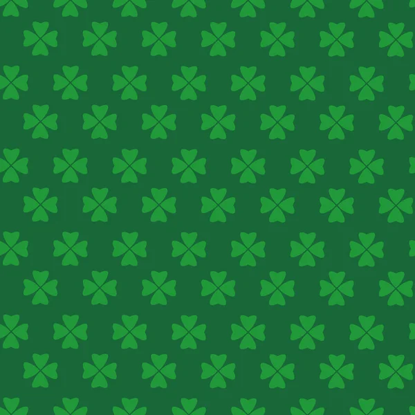 Textura de trébol verde, fondo inconsútil del patrón del día de San Patricio con hojas de trébol — Vector de stock