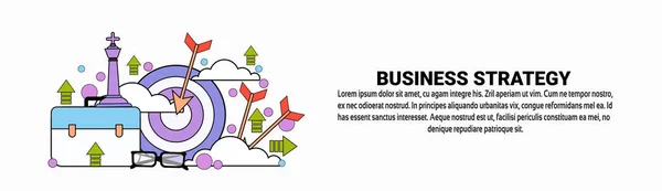 Business Strategy Planning Banner orizzontale con spazio di copia — Vettoriale Stock