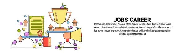 Jobs Career Development Business Concept Banner orizzontale con spazio di copia — Vettoriale Stock