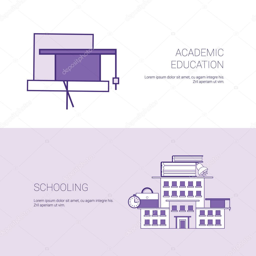 Academic Education And Schooling Template Web Banner With Copy Space