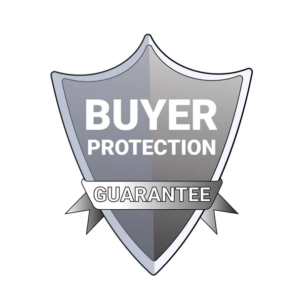 Käuferschutz Garantie Etikett Emblem isoliert Siegel oder Abzeichen — Stockvektor