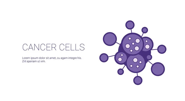 Cancer Cells Disease Treatment Concept Template Web Banner with Copy Space — стоковый вектор
