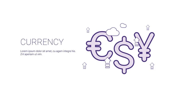 Νόμισμα χρηματοδότηση και χρήματα έννοια πρότυπο Web Banner με αντίγραφο χώρου — Διανυσματικό Αρχείο