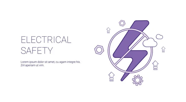 Plantilla de concepto de seguridad electricial Banner web con espacio de copia — Vector de stock