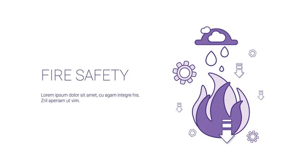 Plantilla de tecnología de seguridad contra incendios Banner web con espacio de copia — Vector de stock