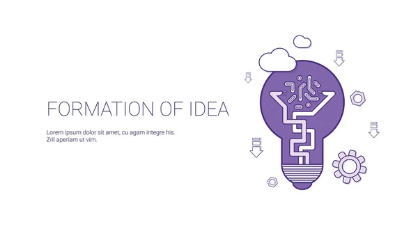 Formation de bannière Web de modèle de concept de processus créatif d'idée avec l'espace de copie — Image vectorielle