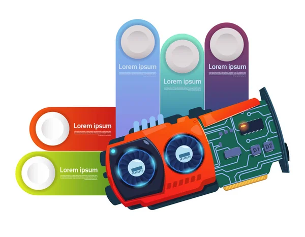 Elementy szablonu infografikę z koncepcji prezentacja nowoczesnych technologii Chip obwodu — Wektor stockowy