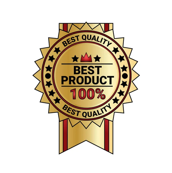 Premium Product Quality Badge Golden Seal With Ribbon Isolated Stock