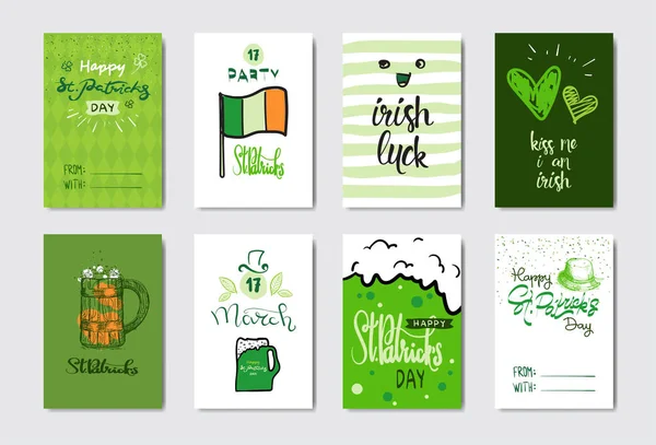 Cartes de voeux Doodle pour heureux St. Patrick Day Irish Holiday Decoration Banner Concept — Image vectorielle