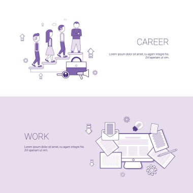 Kariyer ve iş iş işgal kavramı Şablon Web afiş kopya alanı ile
