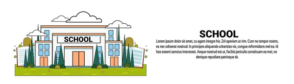 Горизонтальное знамя школьного образования с копировальным пространством — стоковый вектор