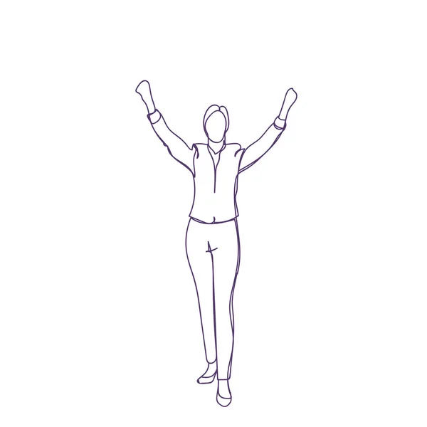 Happy Young Smiling Woman Wearing Sunglasses And Raising Her Hands Up On White Background Vector Illustration Line Black And White Hand Drawn Larastock Happy Young Smiling Woman Wearing Sunglasses And Raising Her Hands Up On White Background Vector Illustration Line Black And White Hand Drawn Larastock