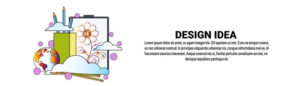 Idea de diseño Concepto de desarrollo web Banner horizontal con espacio de copia — Archivo Imágenes Vectoriales