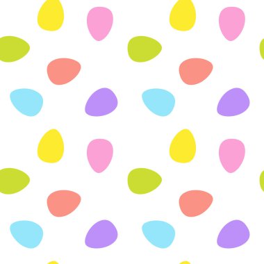 Mutlu Paskalya beyaz arka plan üzerinde renkli yumurta ile Seamless Modeli