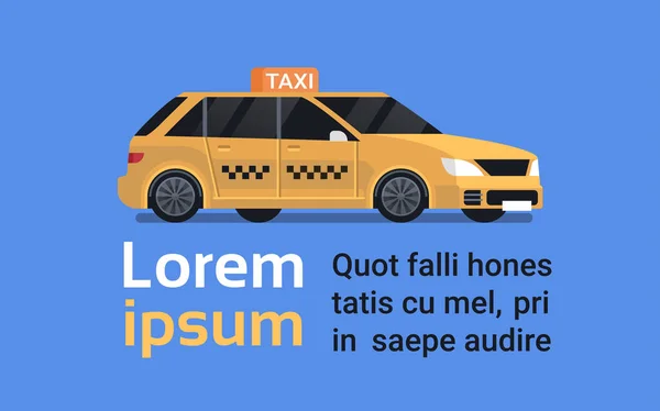 Sárga Taxi autó ikon Modern Cab elszigetelt kék háttér — Stock Vector