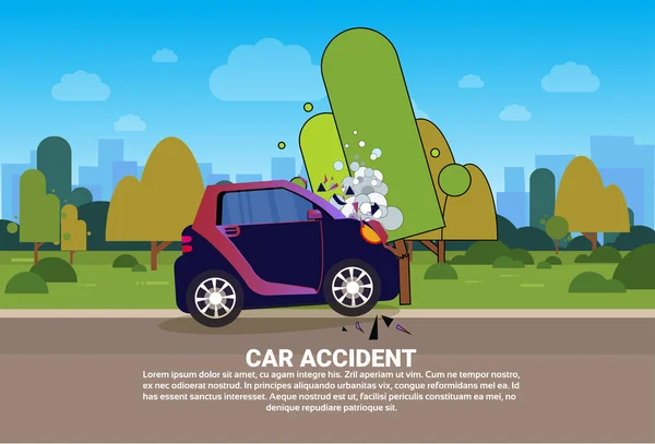 道路上の壊れた車両を必要とヘルプとテクニカル サポート車事故概念 — ストックベクタ