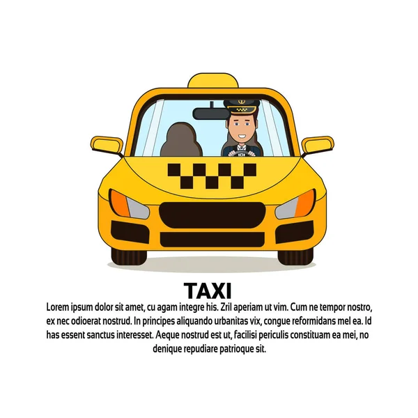 Taxi szolgáltatás ikon sárga Cab autó autó mint háttér-val másol hely — Stock Vector