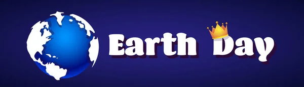 Горизонтальное знамя Дня Земли с планетой в защиту окружающей среды Короны — стоковый вектор