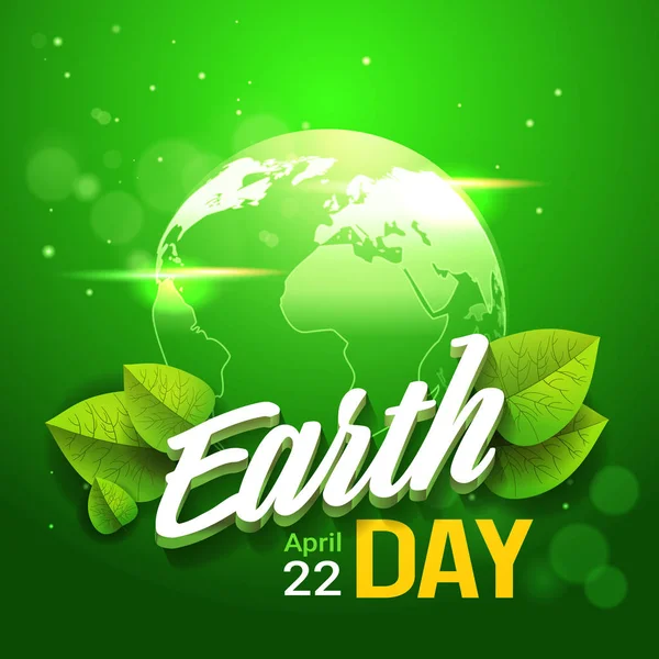 Terra Dia Cartão Ecologia Proteção Conceito Ambiente Feriado Cartaz — Vetor de Stock