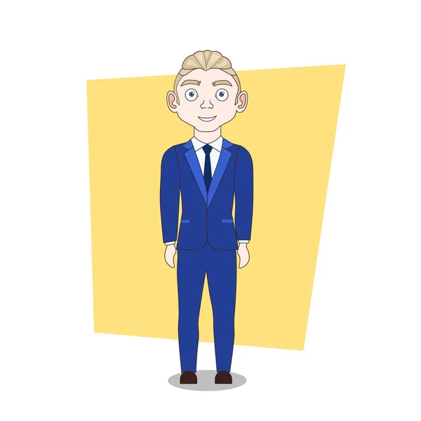 Joven en traje de longitud completa masculino elegante Hipster — Vector de stock