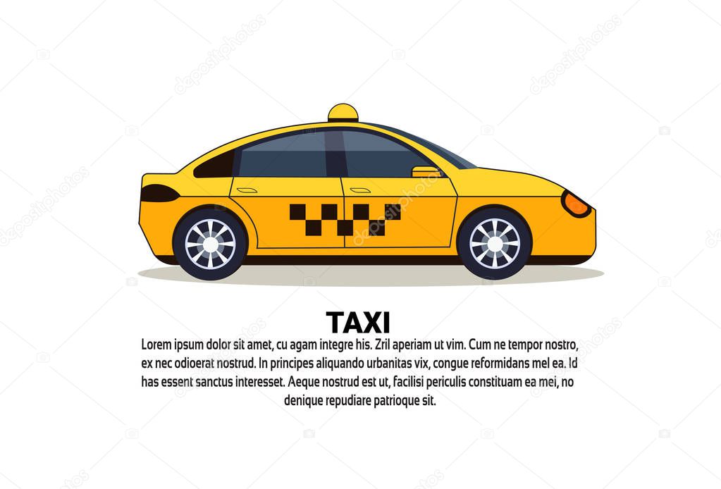 Yellow Taxi Car Side View Cab Service Icon