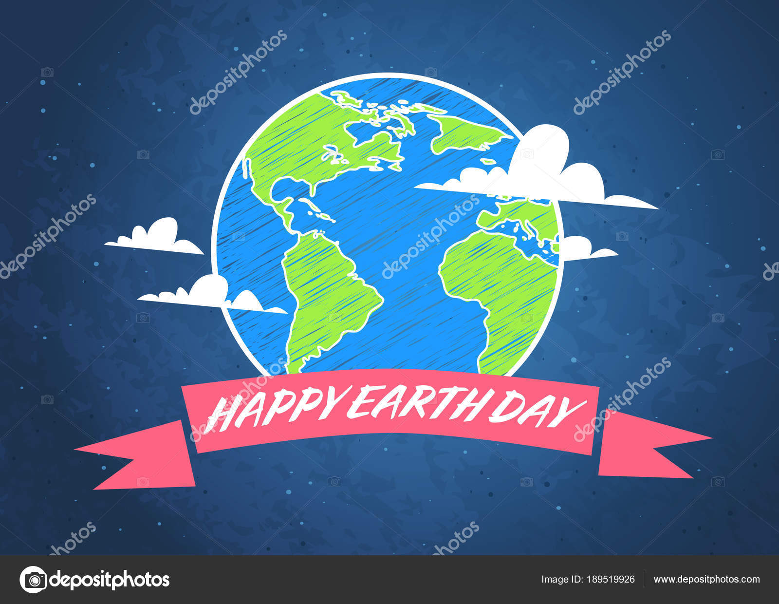 Earth Day Poster Design Save Planet Concept Holiday Greeting Card On Blue Background Vector Image By C Mast3r Vector Stock