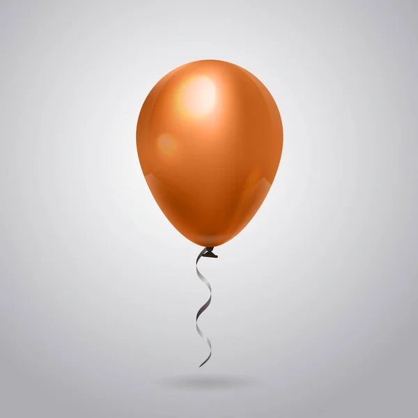 Balonu helem z wstążki na białym tle na szarym tle — Wektor stockowy