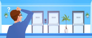 Adam hastanede Dortor Office kapı seçme durulması