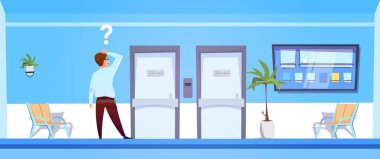 Adam hastanede Dortor Office kapı seçme durulması