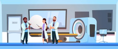 Doktorlar bitti MRI makine tarayıcı hastane Oda Inteior ekibi
