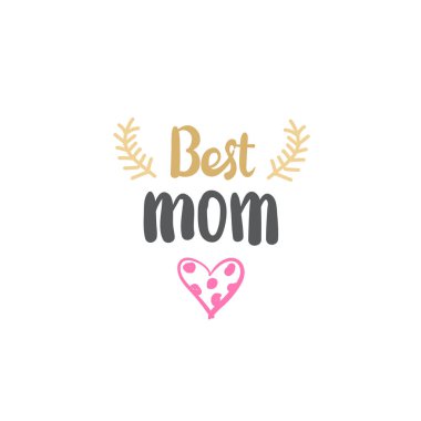 Beyaz arka plan üzerinde yaratıcı elle çizilmiş yazı izole anne işareti anneler günü en iyi