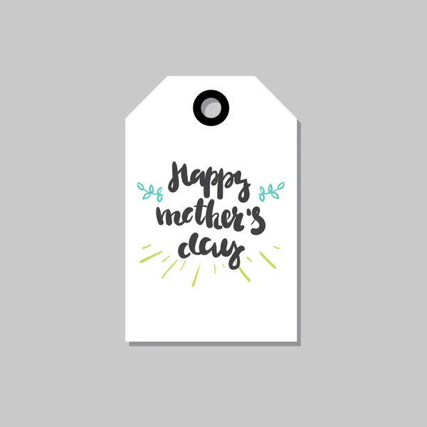 Happy Mothers Day Holiday Cards Tag Forma aislada con letras lindas — Vector de stock