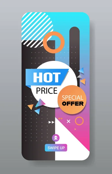 Cyber monday big sale sticker advertisement special offer concept holiday shopping discount smartphone screen online mobile app vertical — Stock Vector