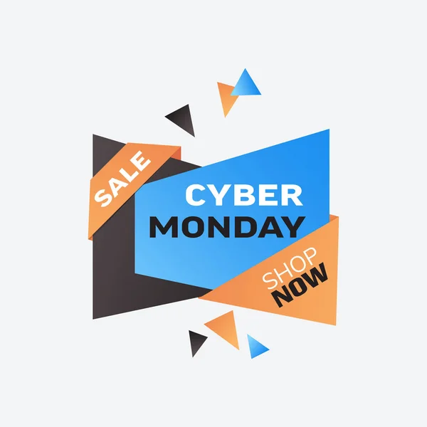 Cyber segunda-feira grande venda adesivo anúncio oferta especial conceito feriado compras on-line desconto banner — Vetor de Stock